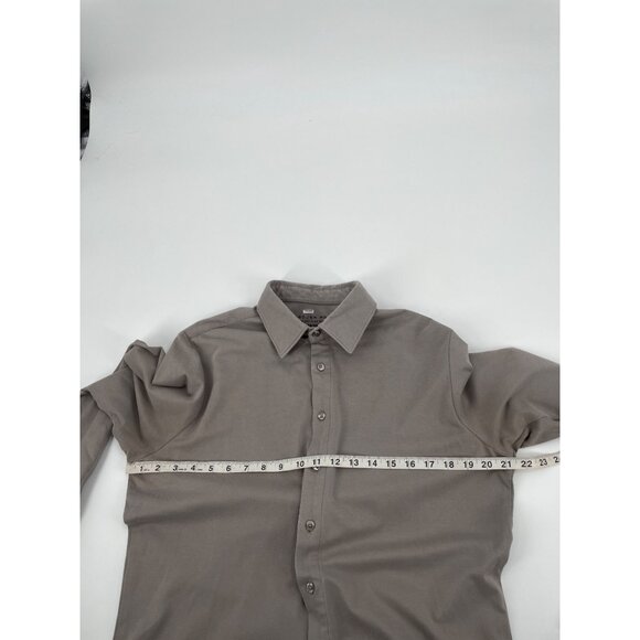 Projek Raw The 24/7 Flex Shirt Button Up Medium Modern Fit Long Sleeve Taupe - Picture 7 of 8